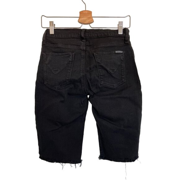 Hudson Black Amelia Knee-Length Raw Hem Shorts - Picture 6 of 6